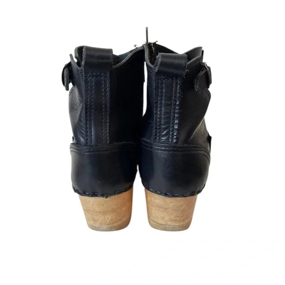 No. 6 black leather clog ankle boots - Picture 11 of 14